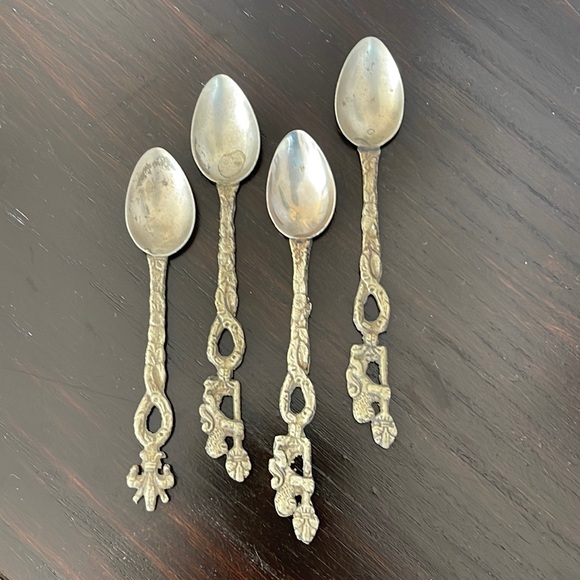 Antique Other - ⭐️LAST CALL⭐️Antique | Italian Demitasse Mini Spoons Figures Ornate Set of 4